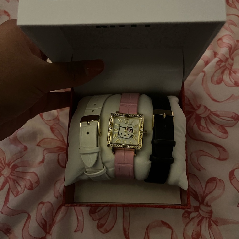 Hello Kitty Women's Watch Set - Pink, White, Black